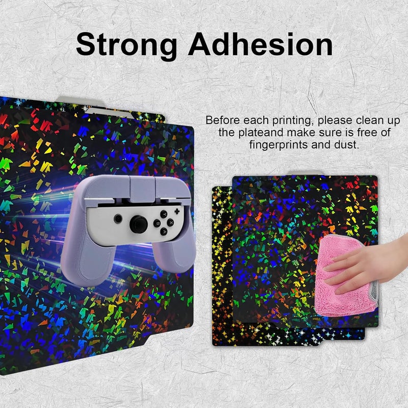 IdeaFormer-3D Rainbow Confetti PEF+Galaxy PEY Smooth Build Plate for Bambu Lab X1 X1C X1E P1P P1S P2S A1, Double Sided Textured Spring Steel Sheet Flexible Plate for Bambu Lab 3D Printer 257x257mm - Image 4